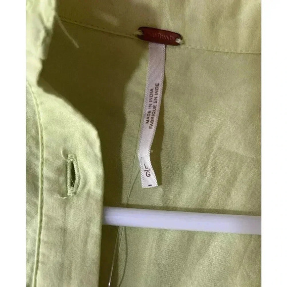 Free People Billie Mini Dress Long Sleeve Ruffle Womens Size L NWT Green - Picture 12 of 15